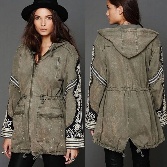 NWOT RARE! Free People Golden Quills Parka - Picture 6 of 14